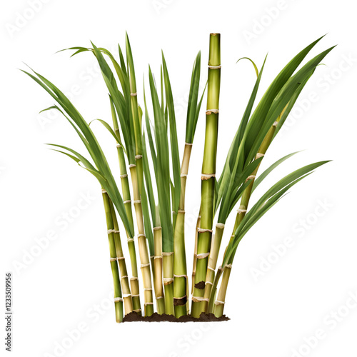 sugarcane leaves isolated on white
