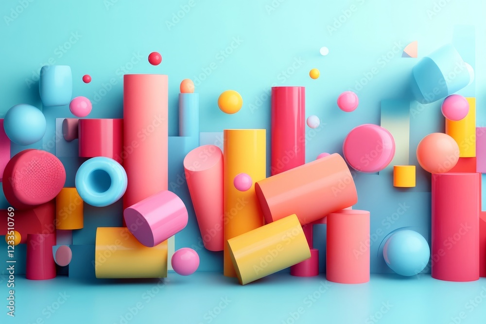 Abstract 3d render, modern geometric background design, Generative AI Abstract 3d render, modern geometric background design, Generative AI