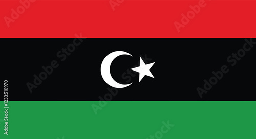  Illustration of Libya national flag 