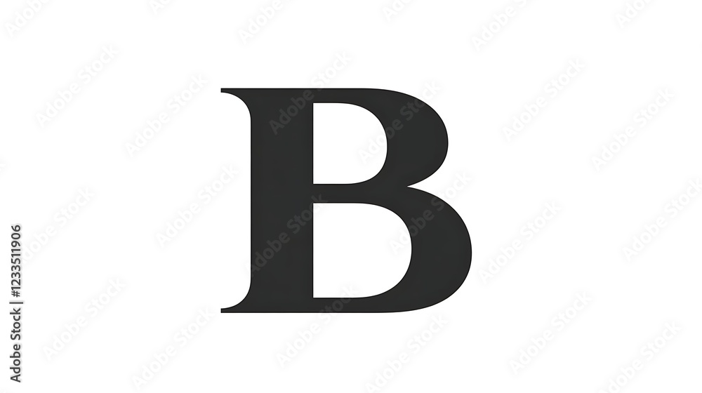 Fototapeta premium A simple black uppercase letter B on white