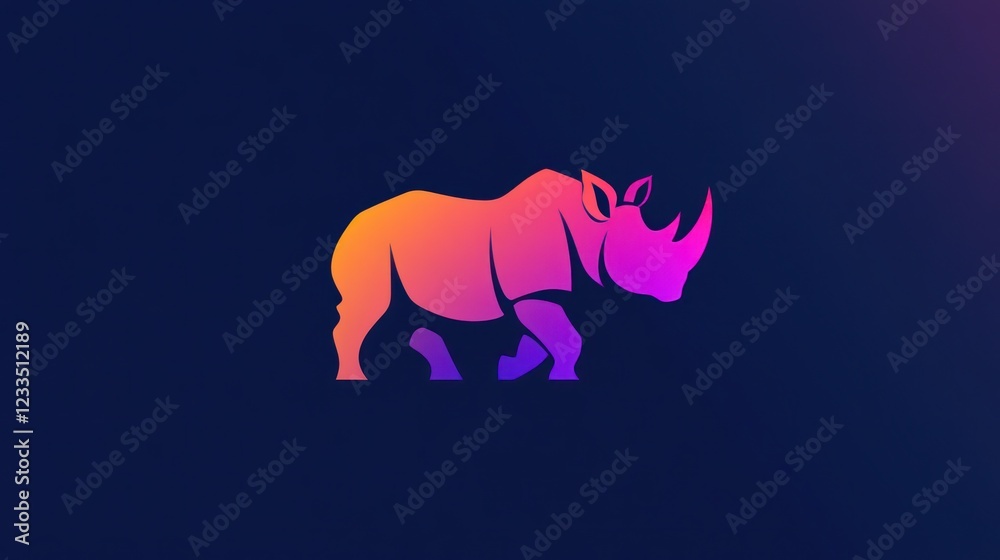 Fototapeta premium Rhino silhouette, African savanna sunset, wildlife conservation