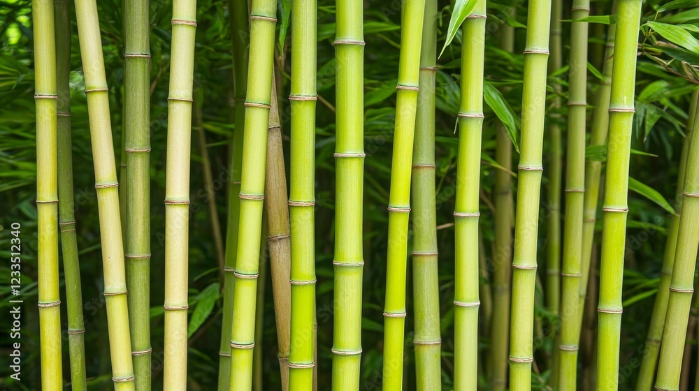 Lush Green Bamboo Forest, Vertical Columns of Nature Lush Green Bamboo Forest, Vertical Columns of Nature