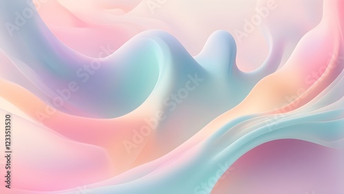 Abstract pastel-colored flowing waves background.