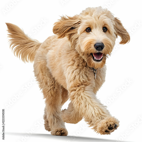 Golden doodle dog with different shapes