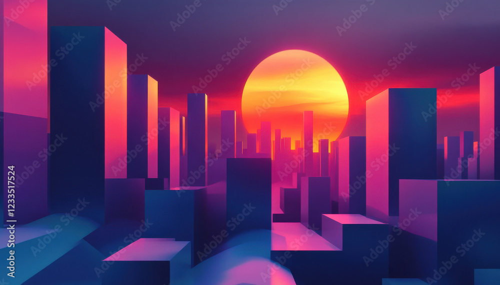 Field of geometric shapes creating harmonious composition Field of geometric shapes creating harmonious composition