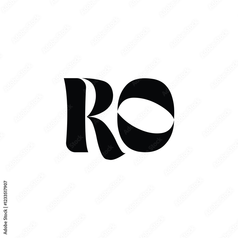 RO monogram logo design letter text name symbol monochrome logotype alphabet character simple logo RO monogram logo design letter text name symbol monochrome logotype alphabet character simple logo
