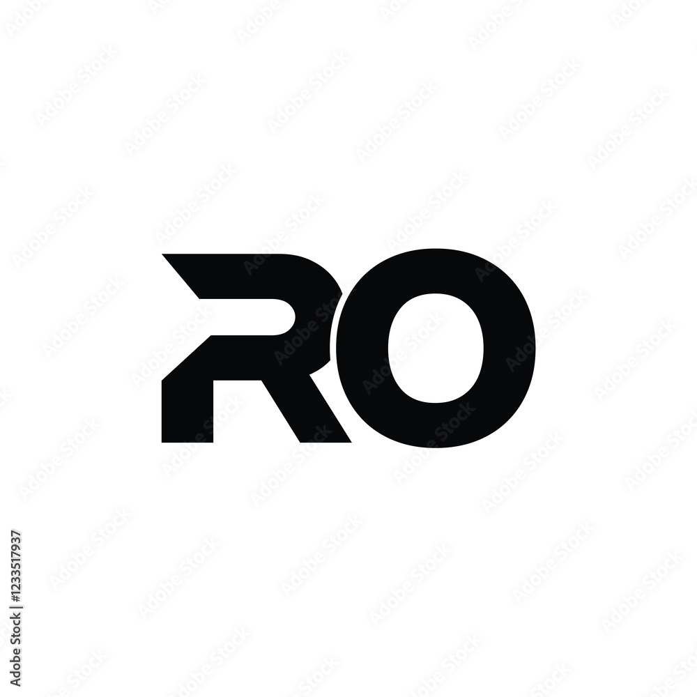 RO monogram logo design letter text name symbol monochrome logotype alphabet character simple logo RO monogram logo design letter text name symbol monochrome logotype alphabet character simple logo