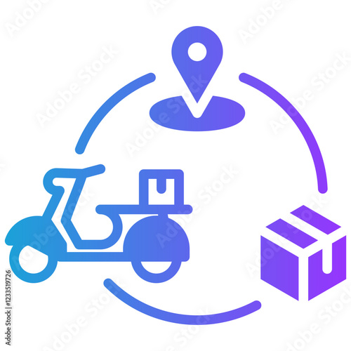 Supply Chain glyph gradient icon