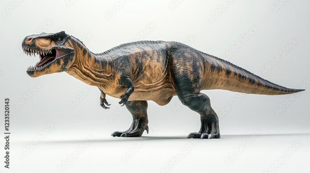 Obraz premium Realistic Dinosaur Model in Studio Setting for Educational Display and Learning Purposes