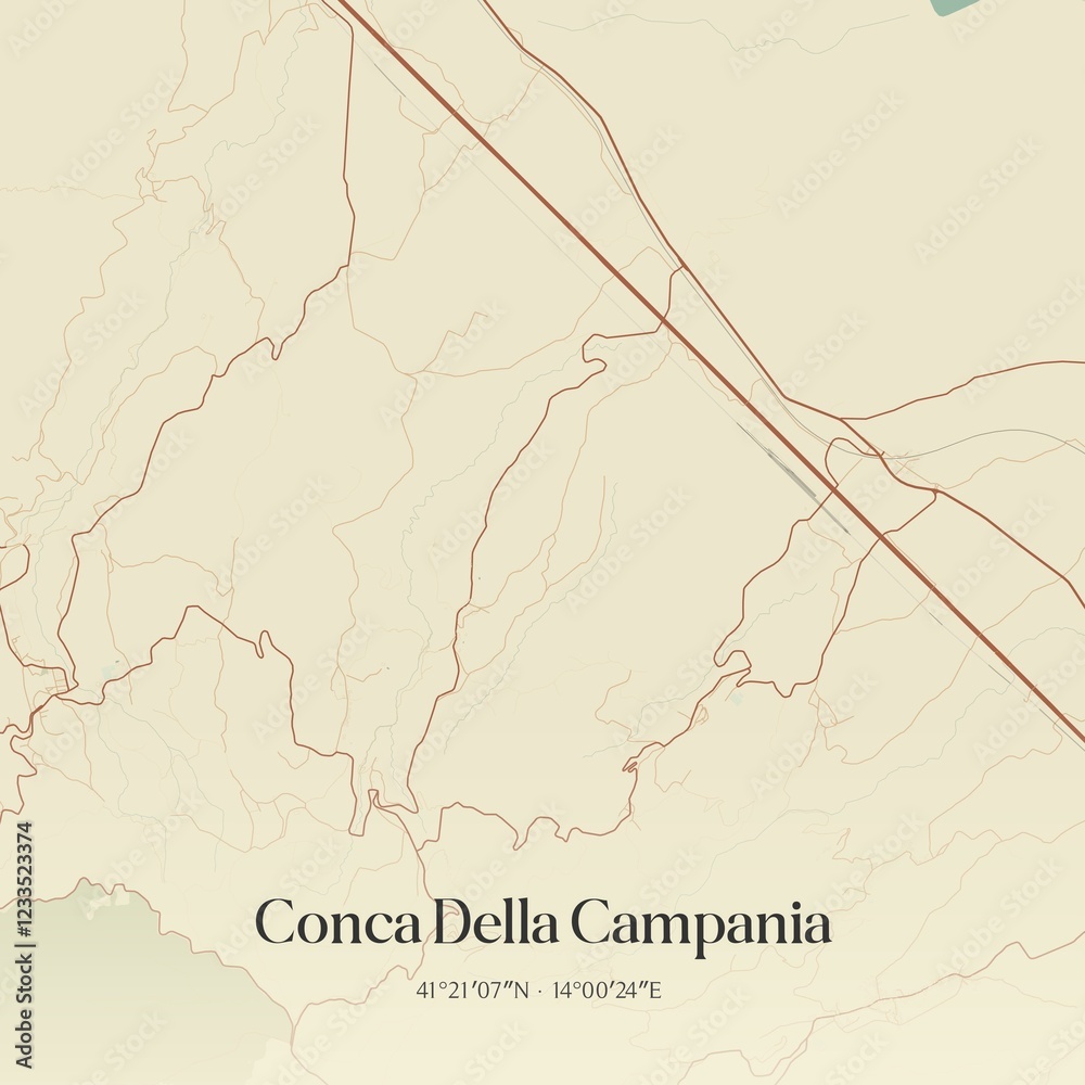Obraz premium Vintage map of Conca Della Campania, Italy.