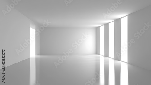 Wallpaper Mural Minimalist White Room With Bright Sunlight Streaming In Torontodigital.ca