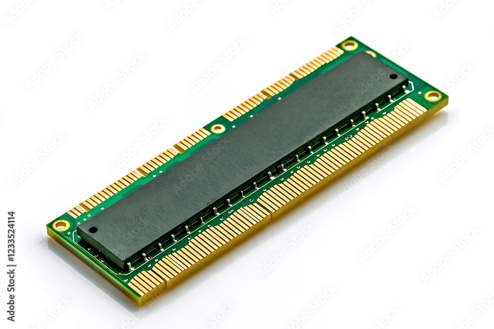 Green stick of RAM isolated on white background Green stick of RAM isolated on white background