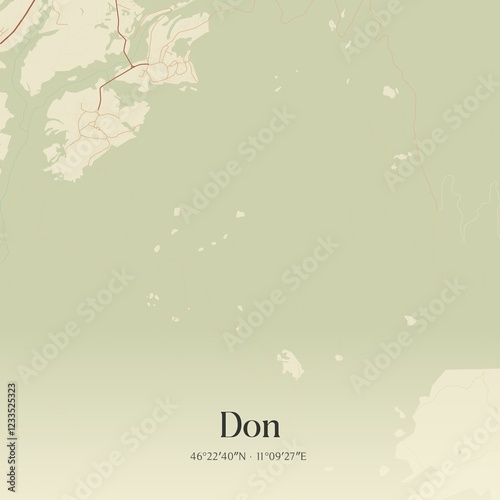 Vintage map of Don, Italy.
