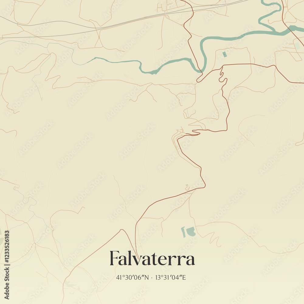 Obraz premium Vintage map of Falvaterra, Italy.