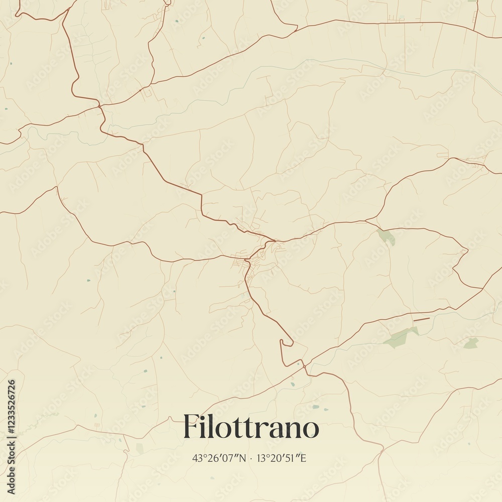 Obraz premium Vintage map of Filottrano, Italy.