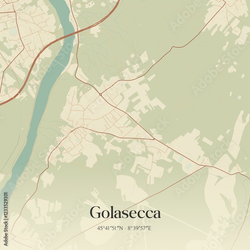 Fototapeta Naklejka Na Ścianę i Meble -  Vintage map of Golasecca, Italy.