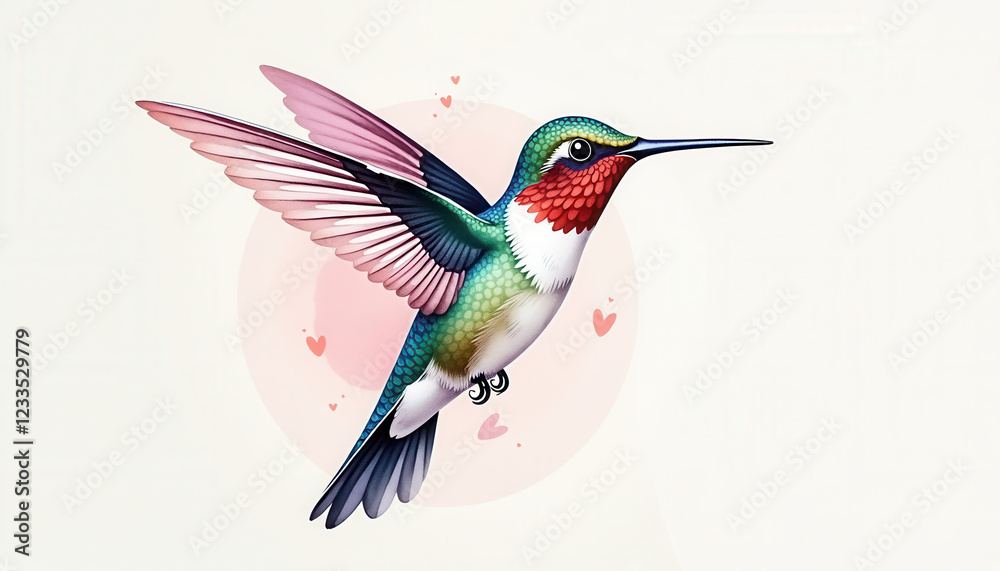 Fototapeta premium Hummingbird Watercolor Tattoo Design