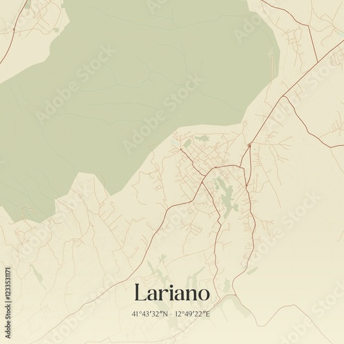 Vintage map of Lariano, Italy. photo