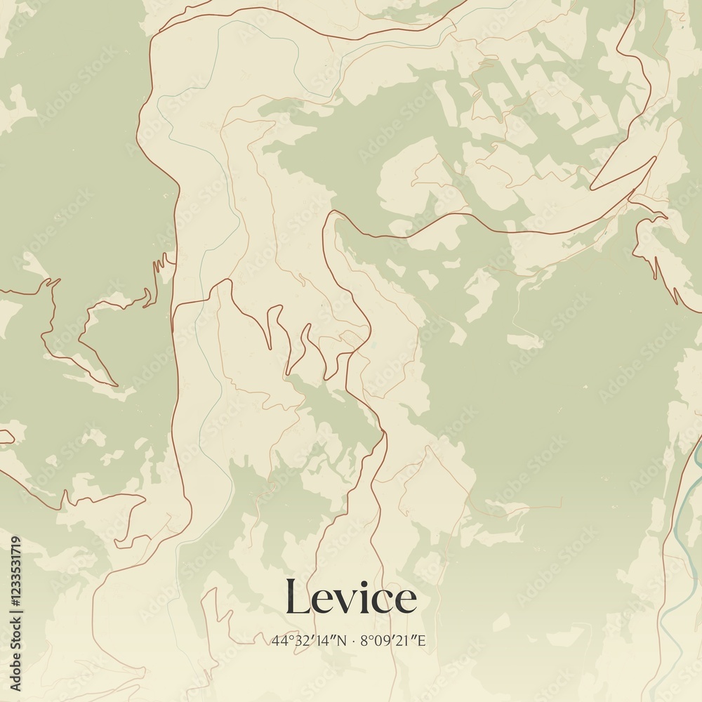 Obraz premium Vintage map of Levice, Italy.