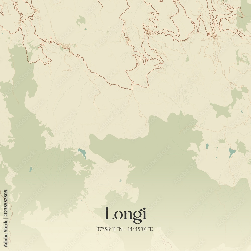 Fototapeta premium Vintage map of Longi, Italy.