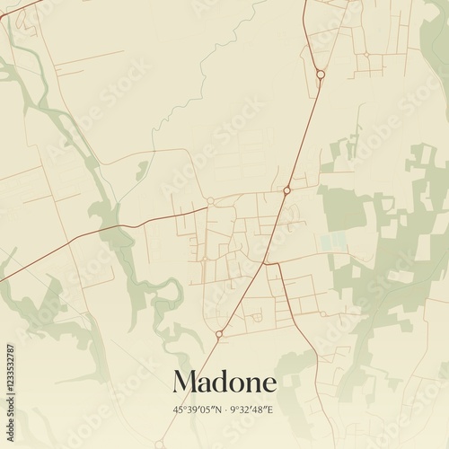 Vintage map of Madone, Italy. photo