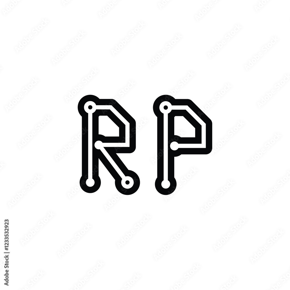 RP monogram logo design letter text name symbol monochrome logotype alphabet character simple logo RP monogram logo design letter text name symbol monochrome logotype alphabet character simple logo