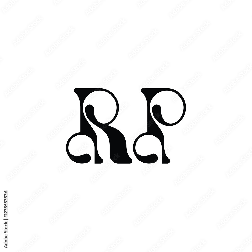 RP monogram logo design letter text name symbol monochrome logotype alphabet character simple logo RP monogram logo design letter text name symbol monochrome logotype alphabet character simple logo
