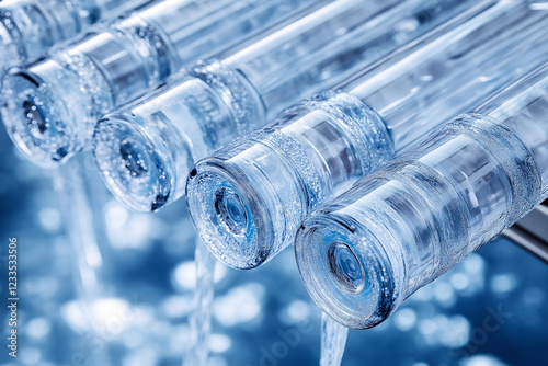 Crystalline Water Flowing Through Tubes