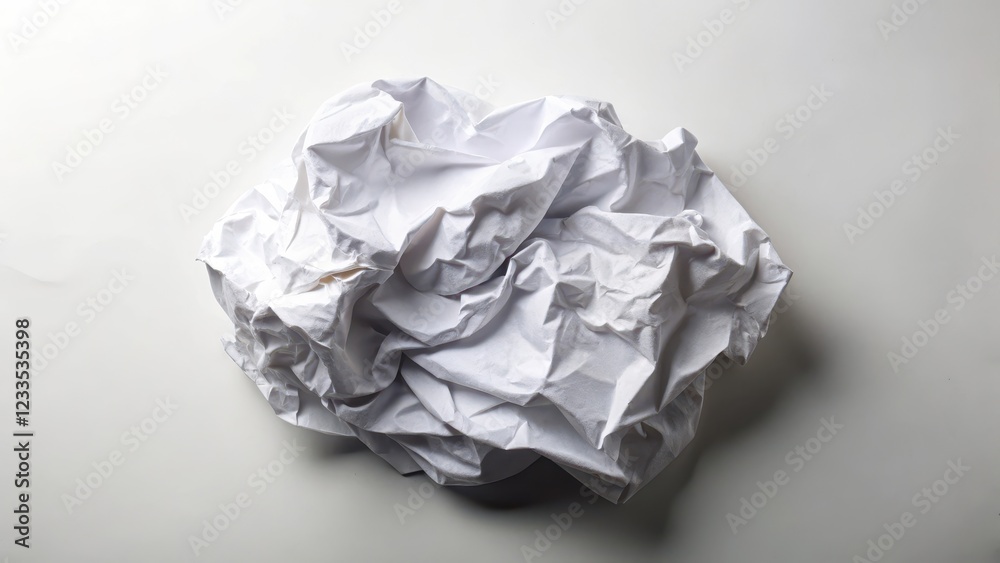 Crumpled paper with creases and folds scattered all over a white background, background, crumpled Crumpled paper with creases and folds scattered all over a white background, background, crumpled