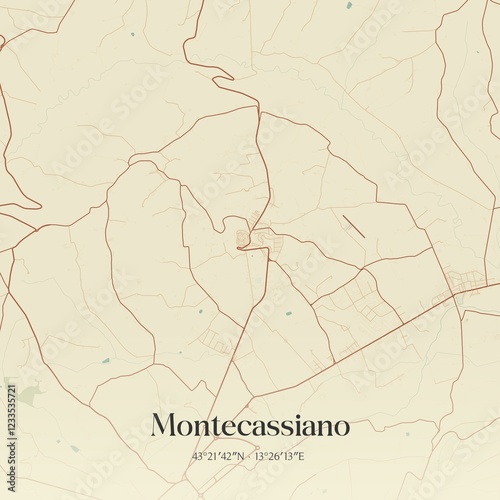 Vintage map of Montecassiano, Italy. photo