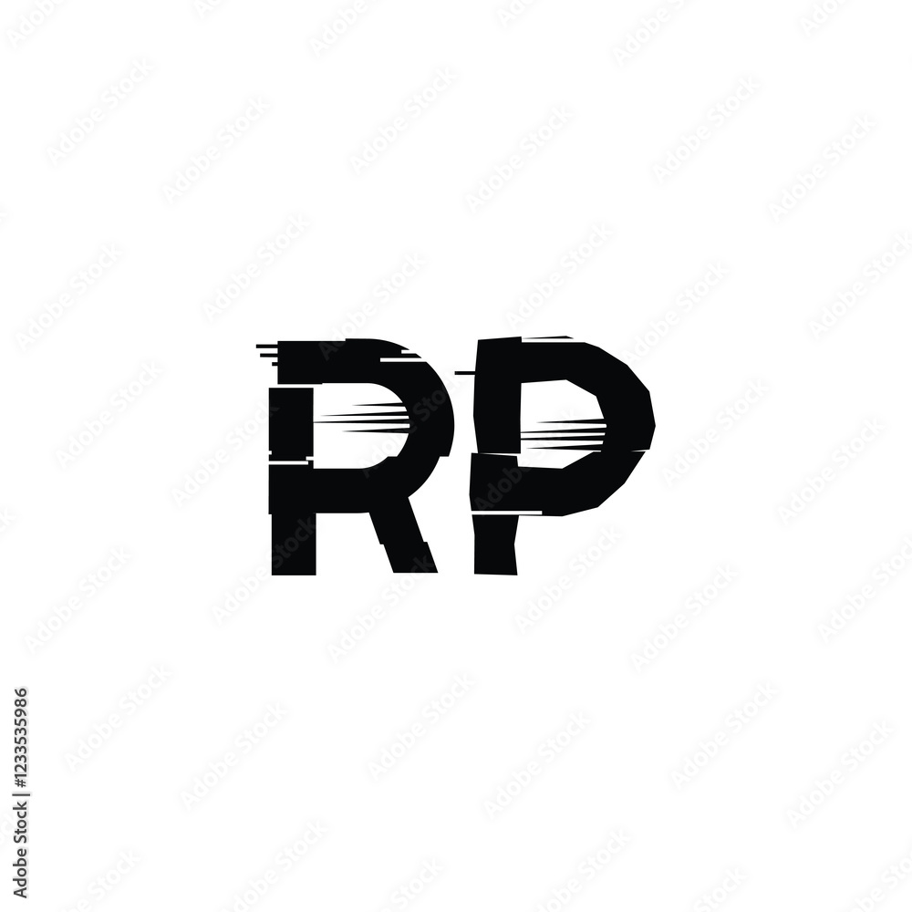 Obraz premium RP monogram logo design letter text name symbol monochrome logotype alphabet character simple logo