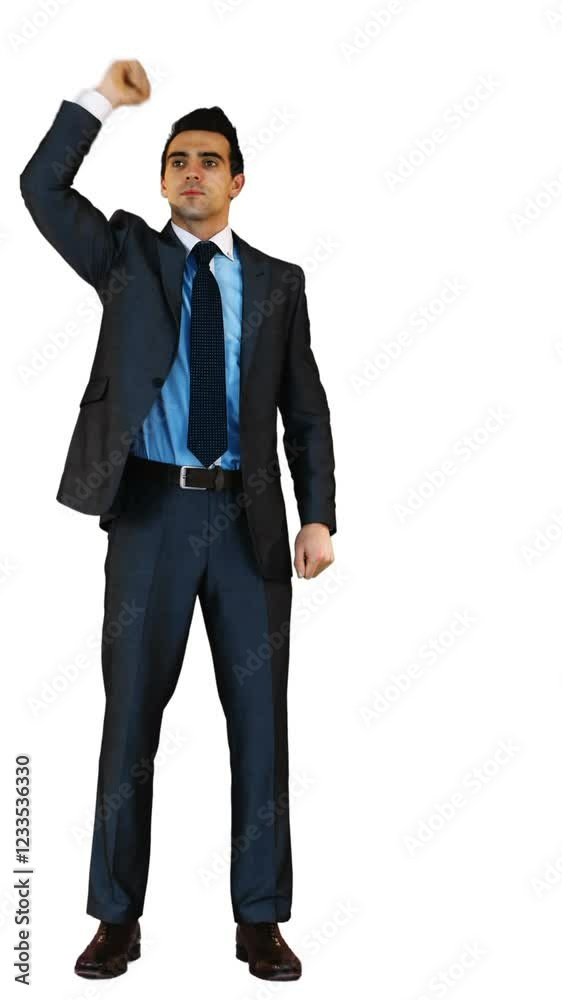 Handsome businessman protesting Handsome businessman protesting