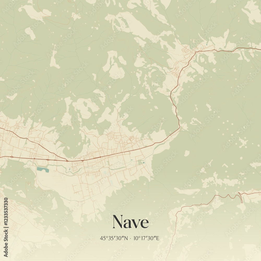 Fototapeta premium Vintage map of Nave, Italy.