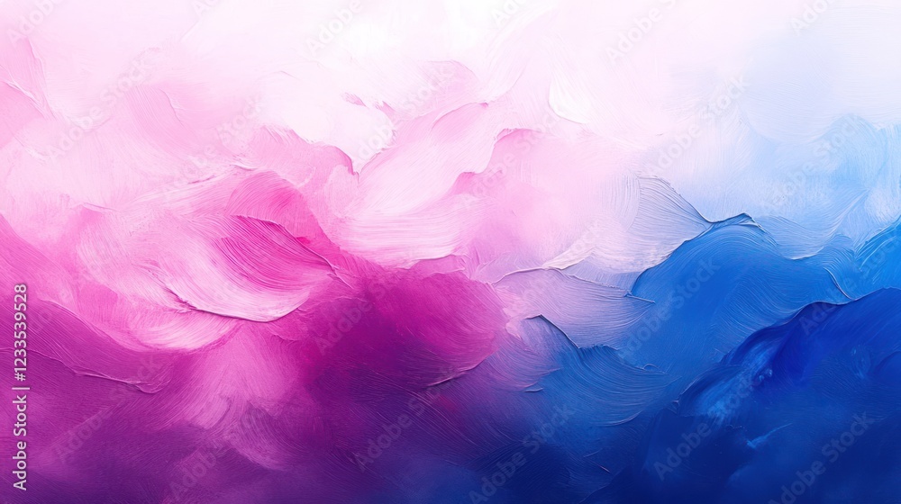Fototapeta premium Pink blue abstract paint landscape, texture background, design