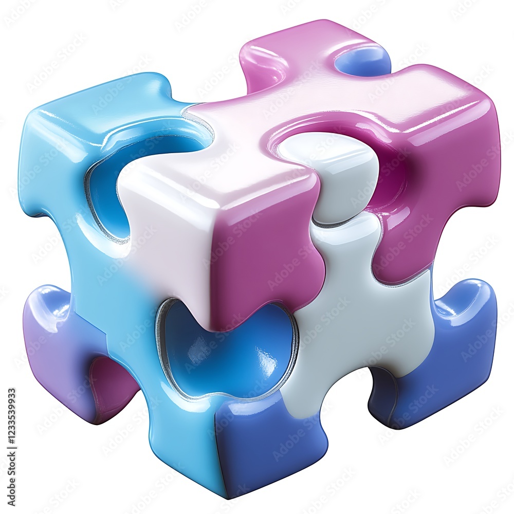 Colorful Interlocking Puzzle Cube Shaped Pieces Colorful Interlocking Puzzle Cube Shaped Pieces