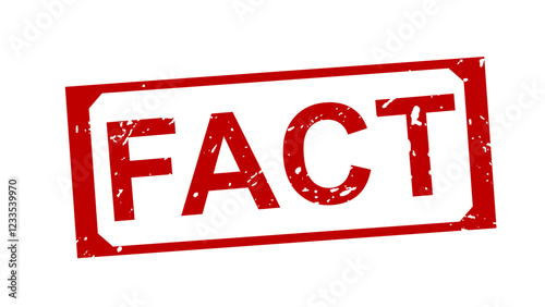 Vector illustration fact stamp red editable	