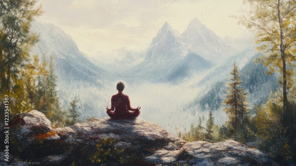 A male is practicing meditation A male is practicing meditation