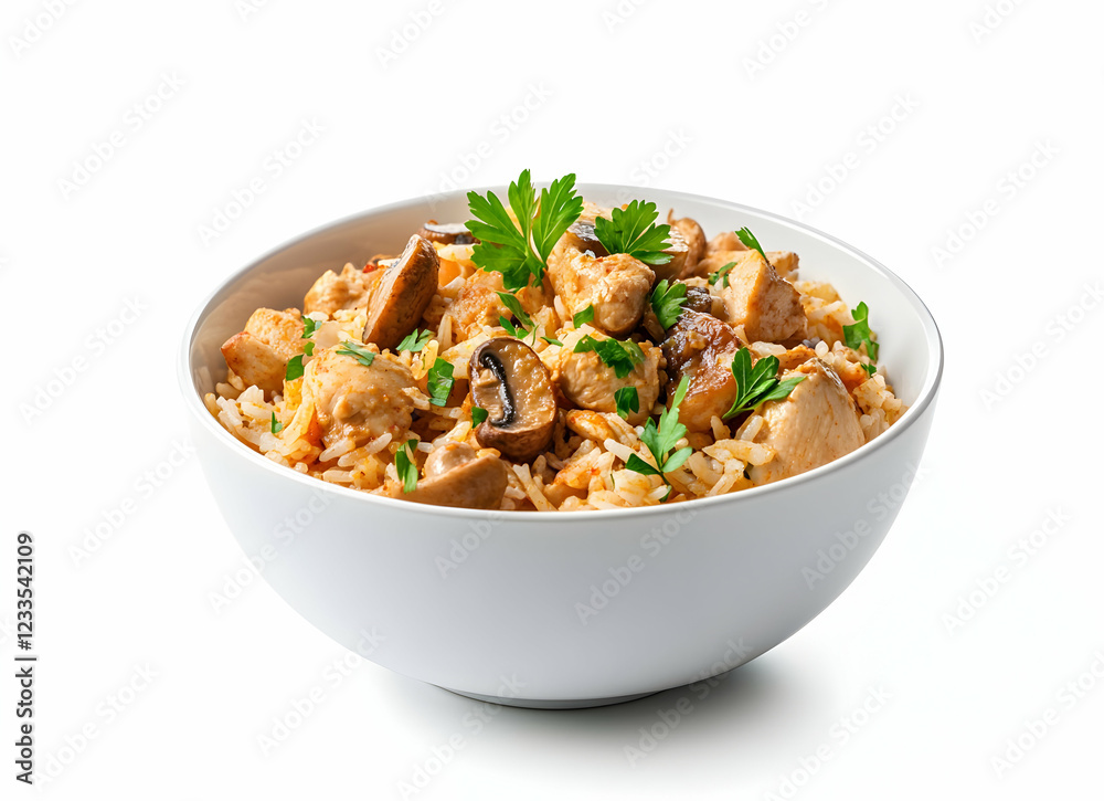 Delicious Chicken and Mushroom Rice Bowl Delicious Chicken and Mushroom Rice Bowl