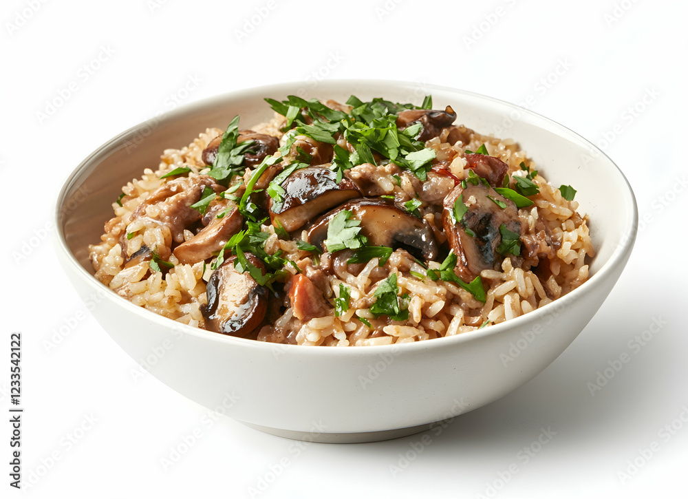 Delicious Mushroom and Rice Bowl: A savory delight! Delicious Mushroom and Rice Bowl: A savory delight!