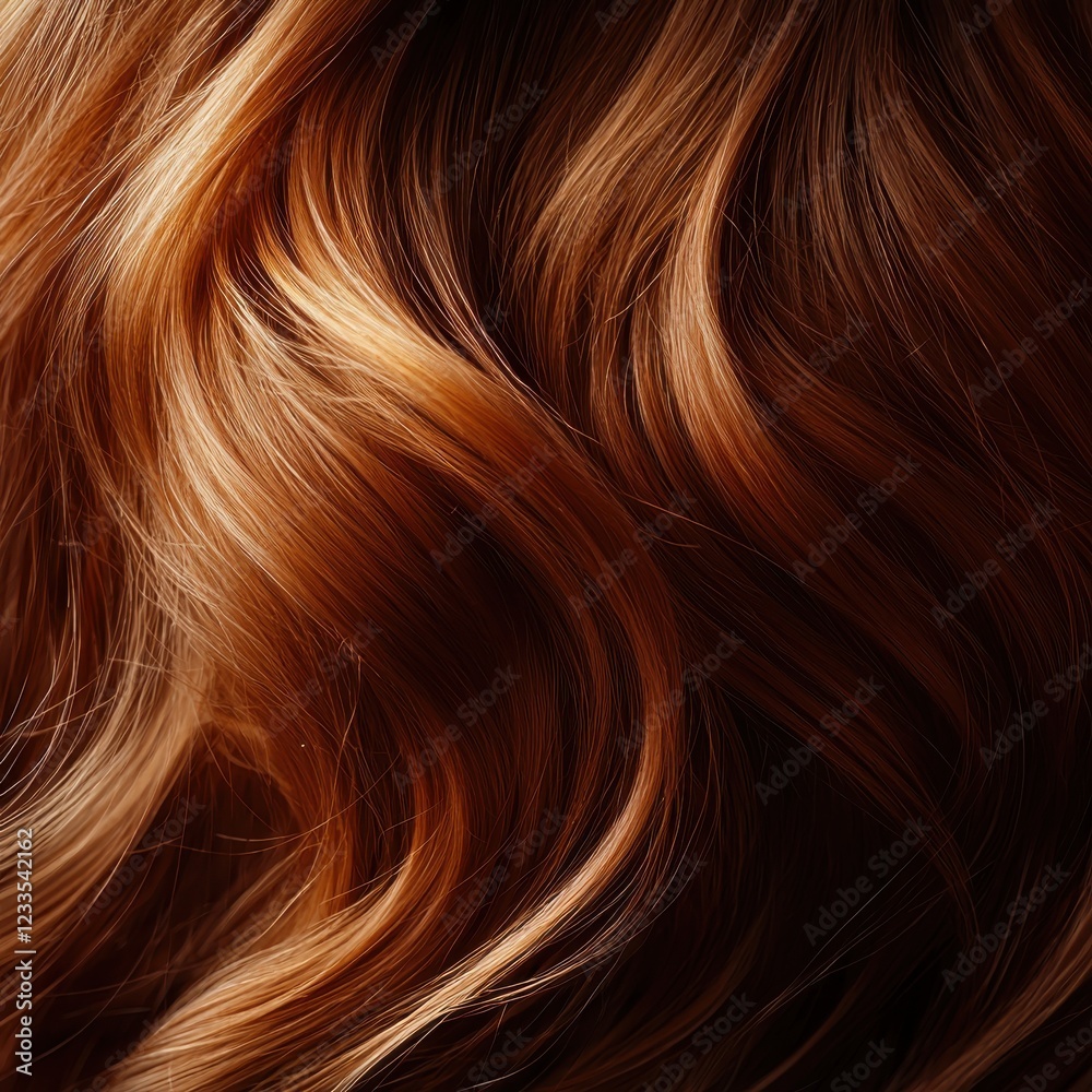 Close up of hair featuring vibrant red and blonde highlights in natural light Close up of hair featuring vibrant red and blonde highlights in natural light