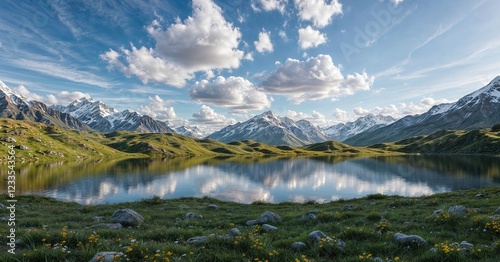 Lake Mountain Background Cloud Trees Forest Rock Stone	