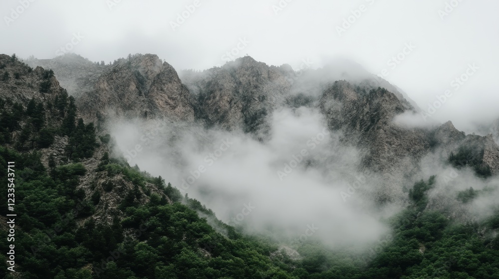 Misty Mountains Enveloped in Cloudscape Majesty Misty Mountains Enveloped in Cloudscape Majesty
