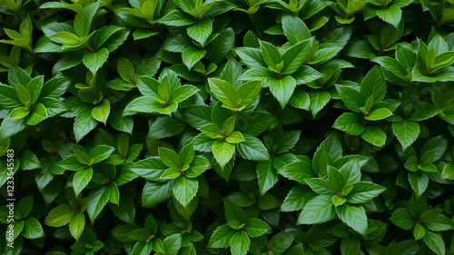 Lush leaves of boxwood background pattern