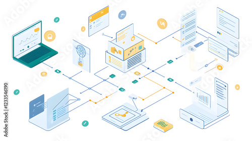 Visual Representation of Data Flow and Information System Interconnections
