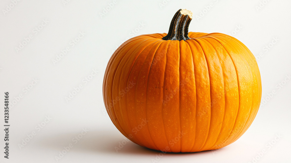 single orange pumpkin isolated on white background single orange pumpkin isolated on white background
