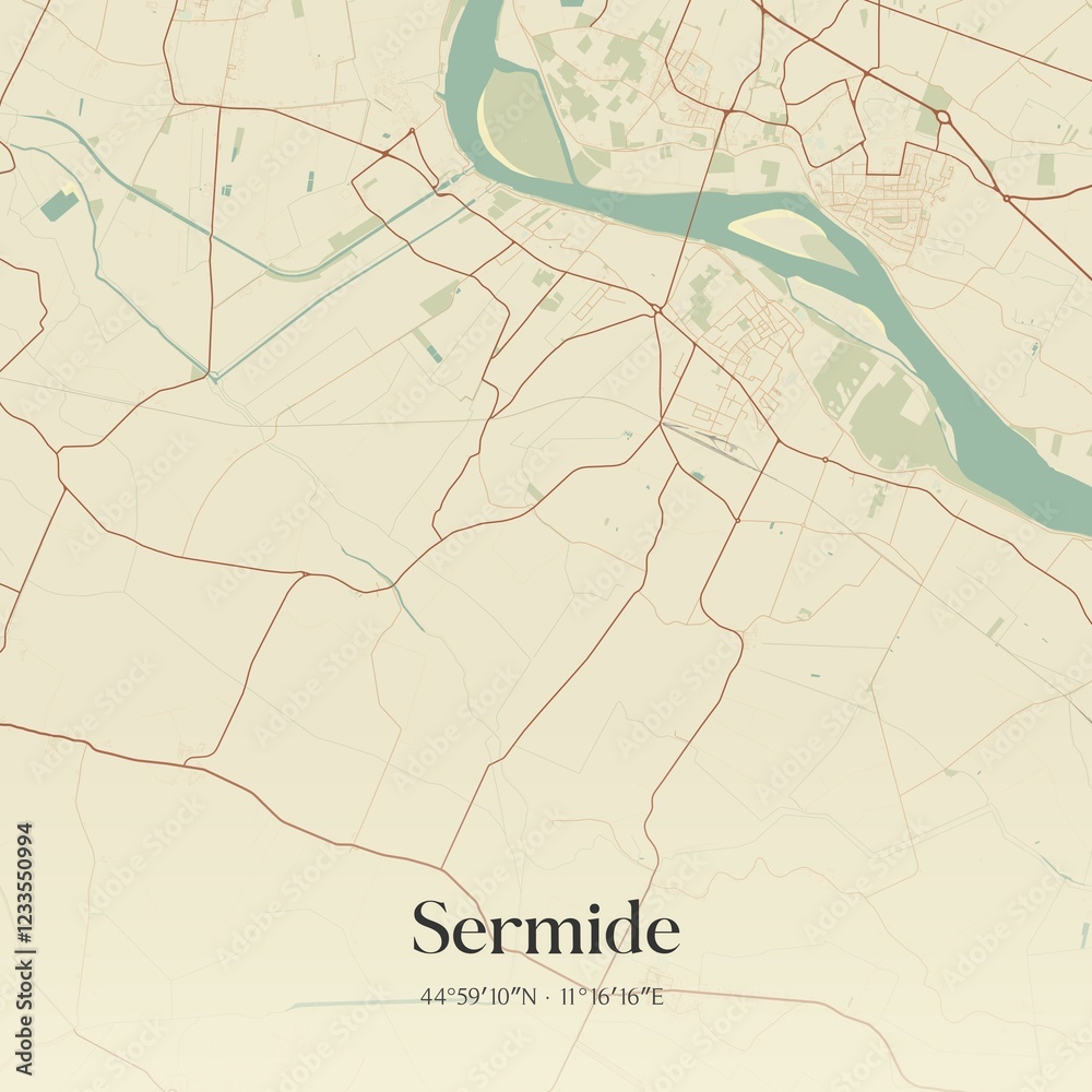 Obraz premium Vintage map of Sermide, Italy.