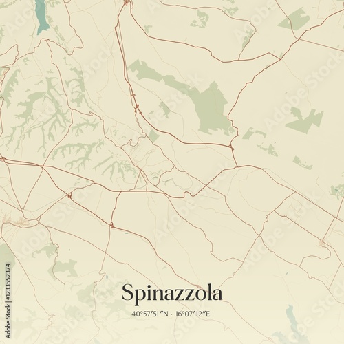 Photos Vintage map of Spinazzola, Italy.