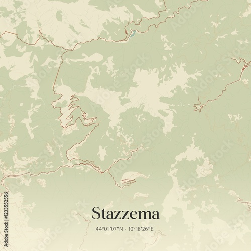 Vintage map of Stazzema, Italy. photo