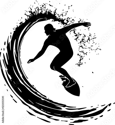Male surfer silhouette
