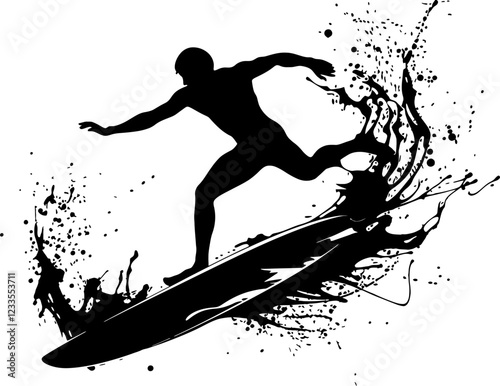 Male surfer silhouette